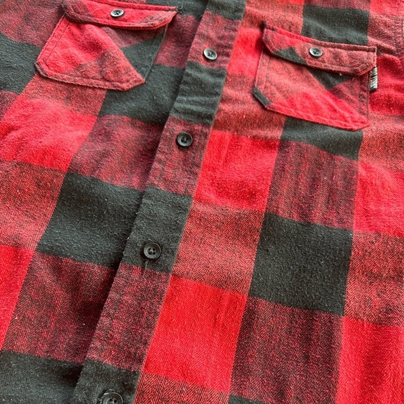 Zoo York Boys Red Plaid Flannel Button Down Vest Size  10-12 - Picture 4 of 5